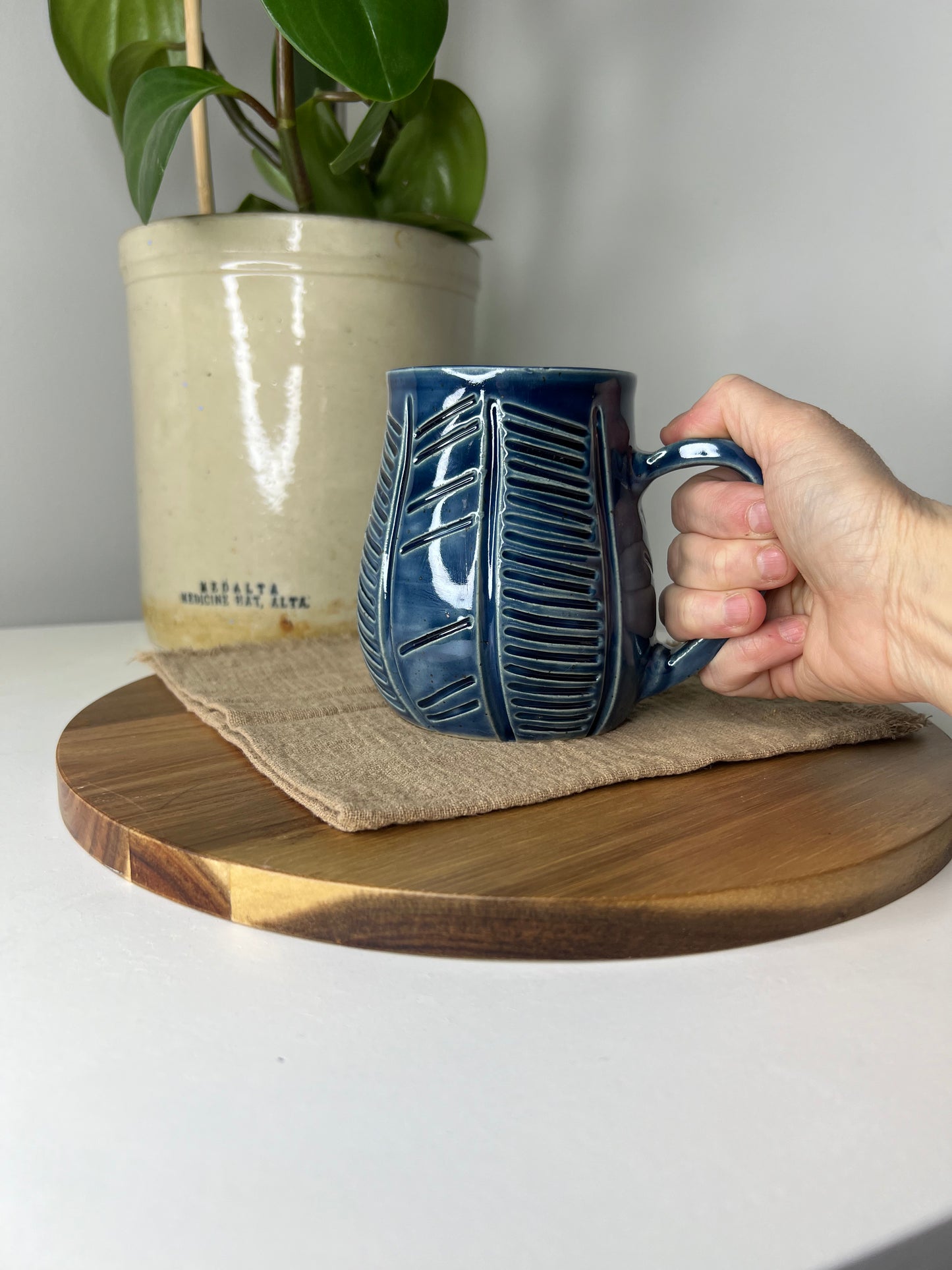 Set of 2 Hand Carved Mugs