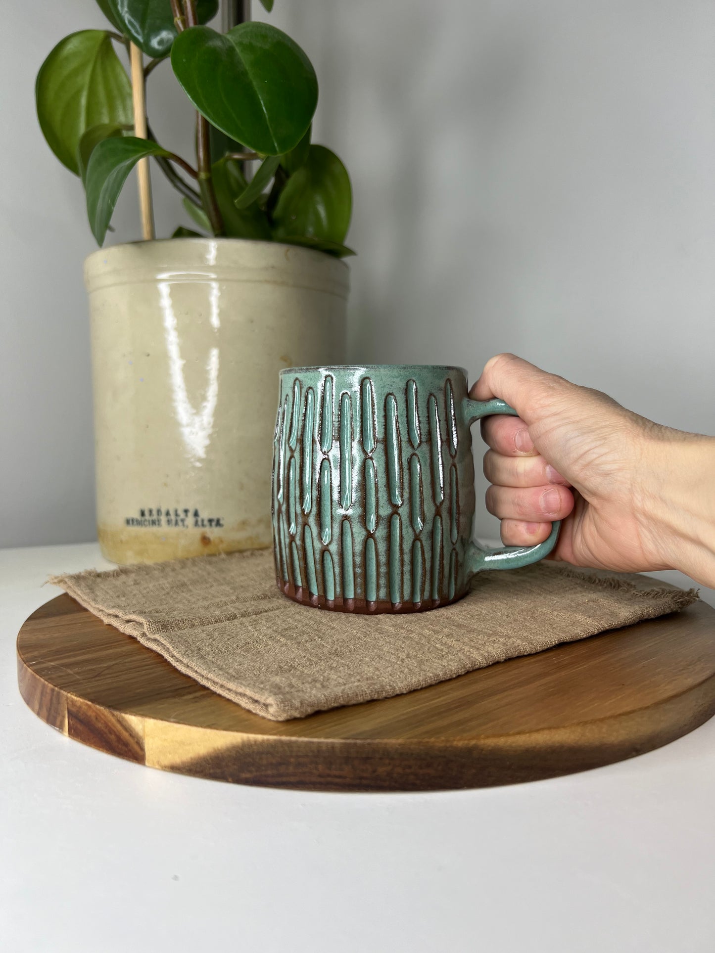 Set of 2 Hand Carved Mugs