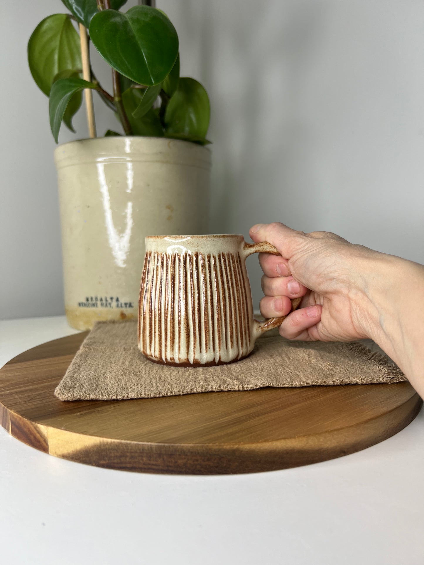 Set of 2 Hand Carved Mugs