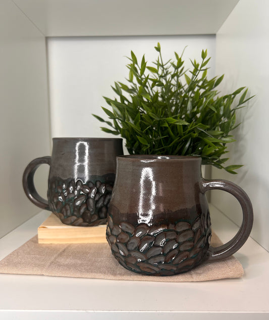 Set of 2 Hand Carved Mugs